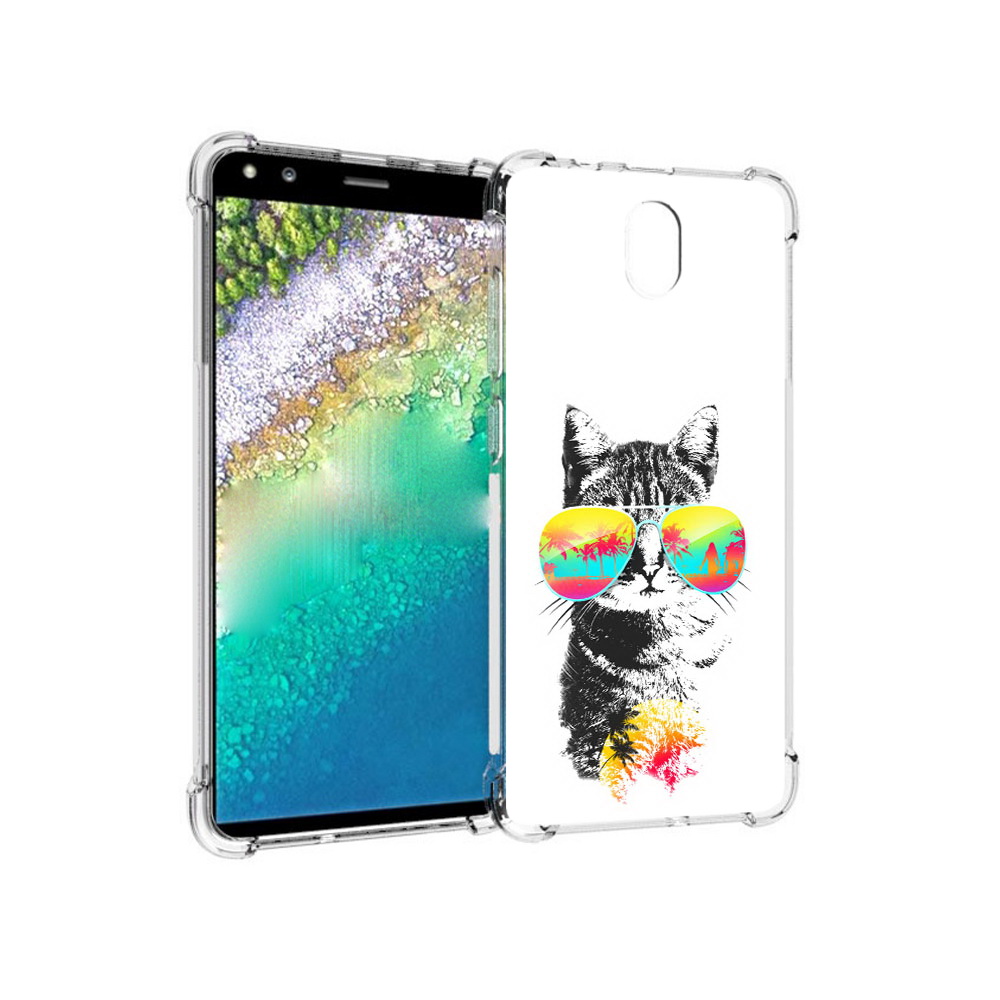 

Чехол MyPads Tocco для Nokia C01 Plus крутой кот (PT161800.114.425), Прозрачный, Tocco