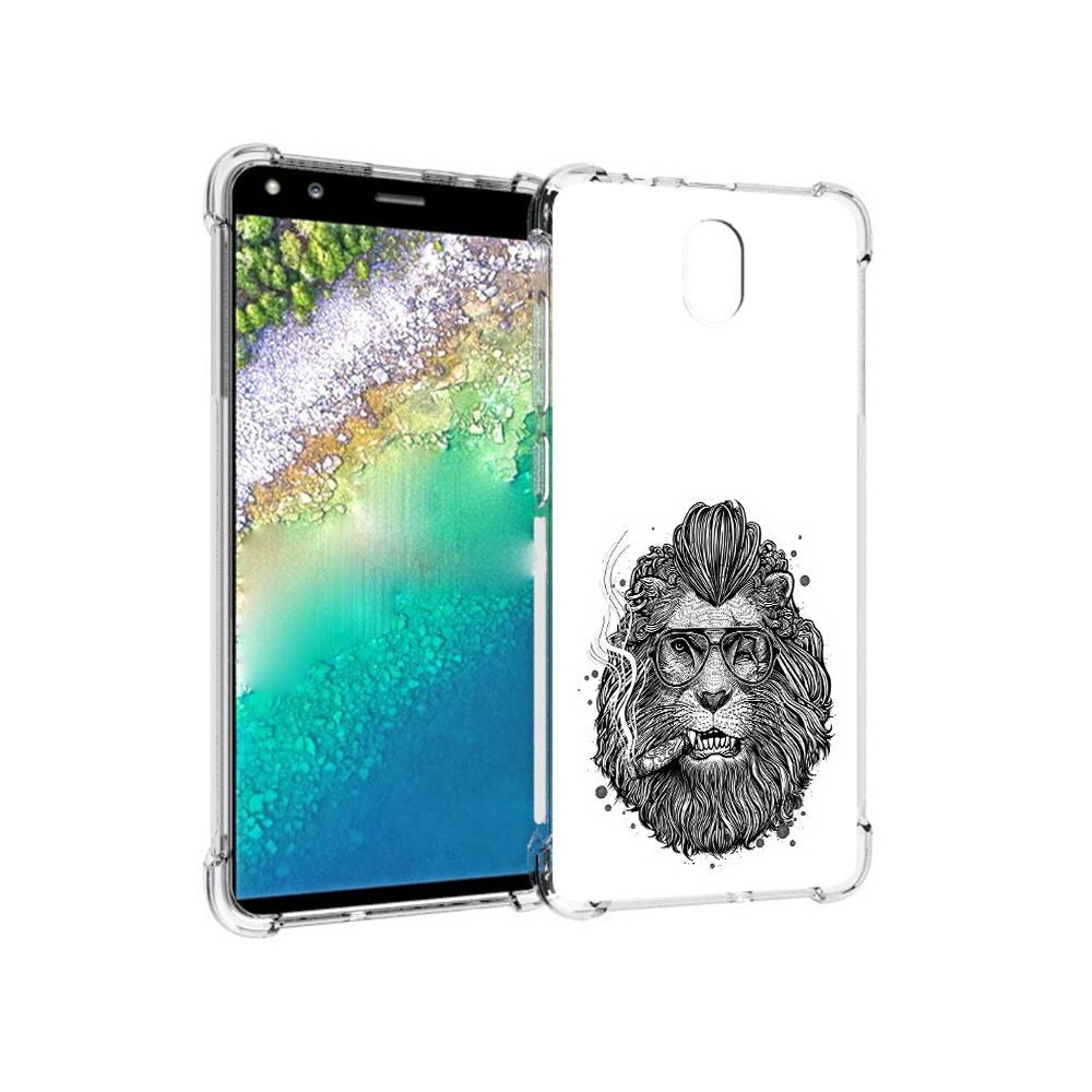 

Чехол MyPads Tocco для Nokia C01 Plus курящий лев (PT161800.114.432), Прозрачный, Tocco