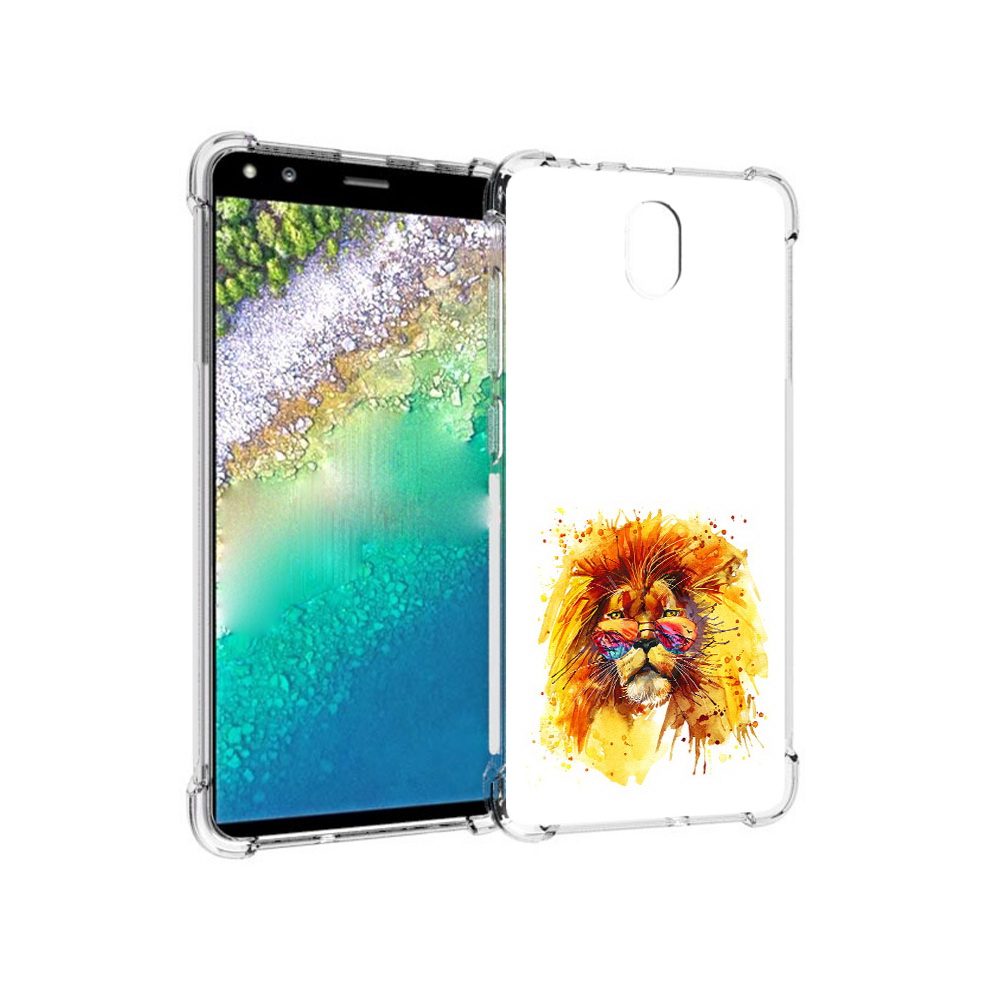 

Чехол MyPads Tocco для Nokia C01 Plus лев в очках (PT161800.114.436), Прозрачный, Tocco