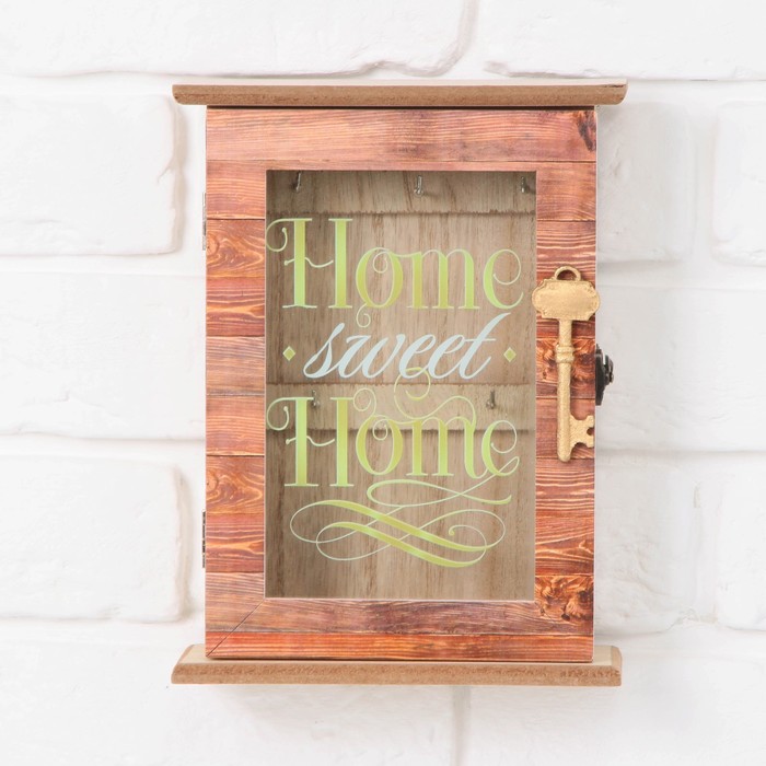 

Ключница с дверкой "Home sweet home", 5,5 х 18 х 24 см, Ключницы "Шкатулки"