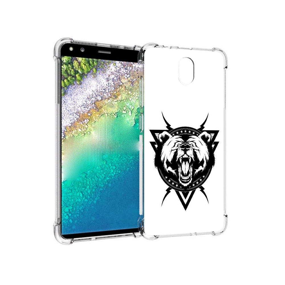 

Чехол MyPads Tocco для Nokia C01 Plus медведь в треугольнике (PT161800.114.464), Прозрачный, Tocco