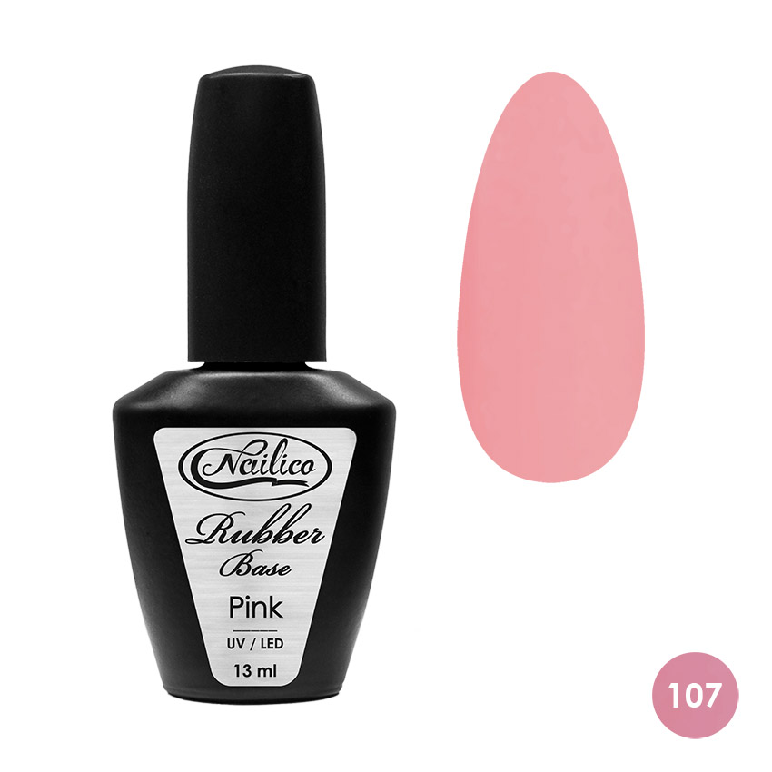 фото Каучуковая база для гель-лака камуфляжная светло-розовая rubber base pink nailico, 13 мл