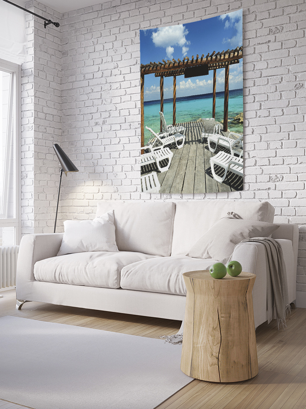 

Вертикальное фотопанно на стену JoyArty Лежаки на террасе 150x200 см, Лежаки на террасе