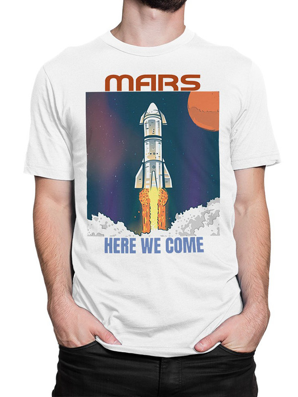 

Футболка мужская DreamShirts Studio Марс Мы идем / Ракета / Космос / белая 2XL, Белый, Марс Мы идем / Ракета / Космос /