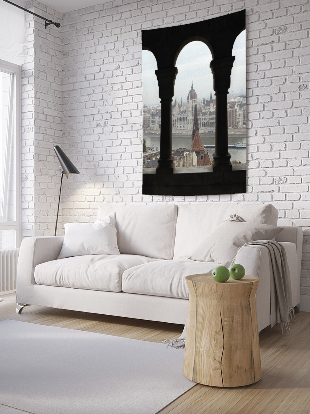 фото Вертикальное фотопанно на стену joyarty "город в арках", 150x200 см
