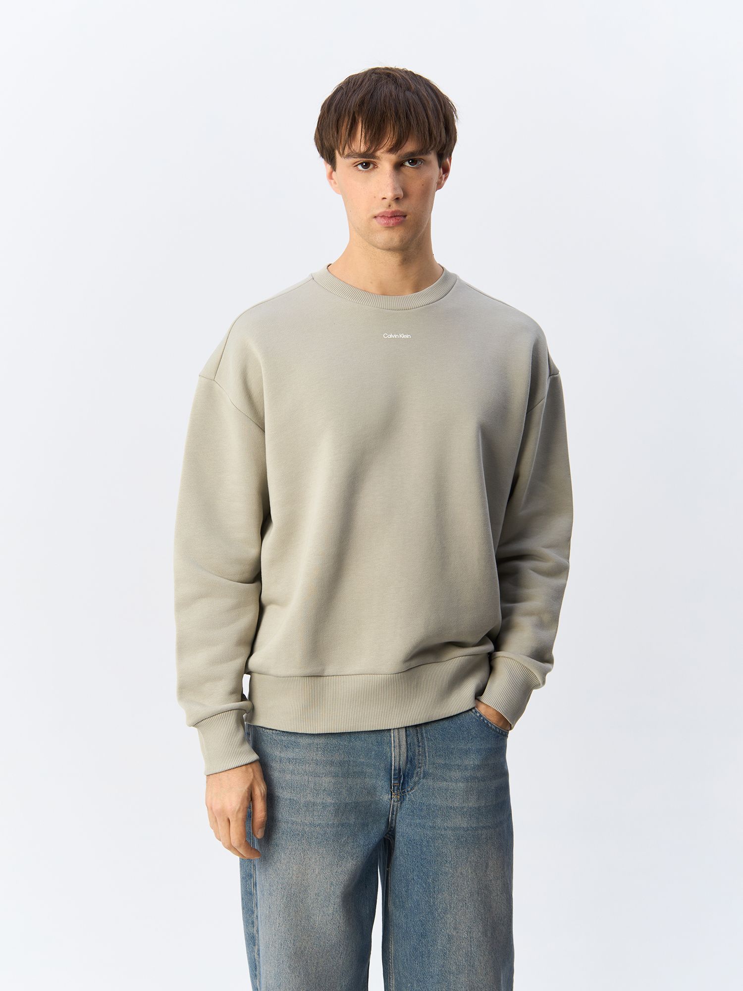 

Свитшот мужской Calvin Klein Nano Logo K10K112870 серый S, Nano Logo