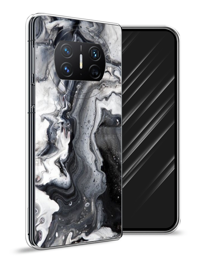 

Чехол Awog на Huawei Mate X3 "Бело-черные сложные полосы", Серый;серебристый;белый, 6122450-1