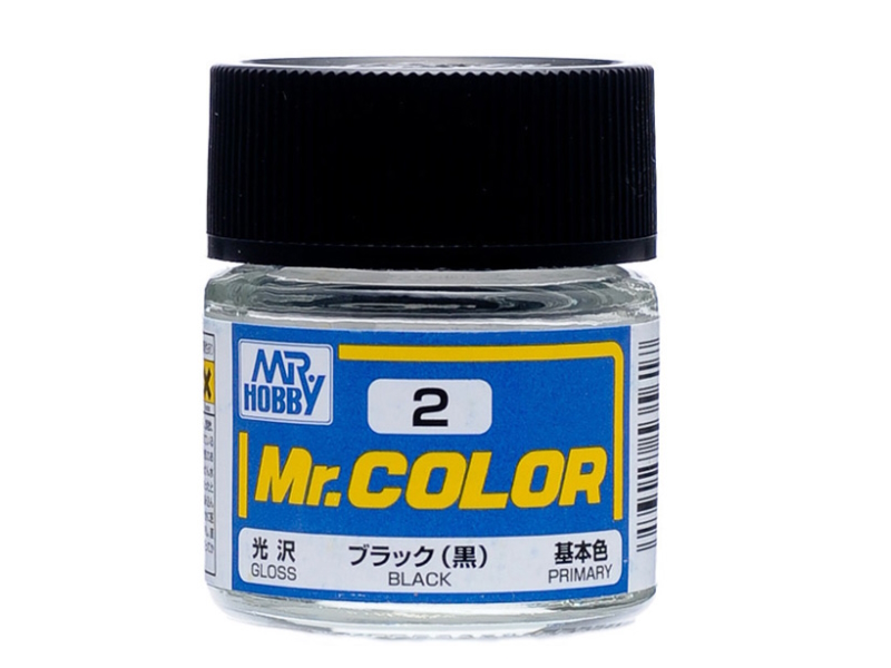 

Краска акриловая на специальном разбавителе MR.HOBBY Mr.Color Black, глянцевая, MH-C2