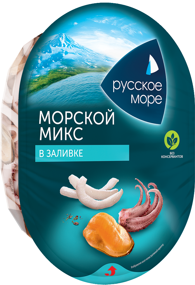 Коктейль из морепродуктов Русское море Морской микс в заливке, 180 г