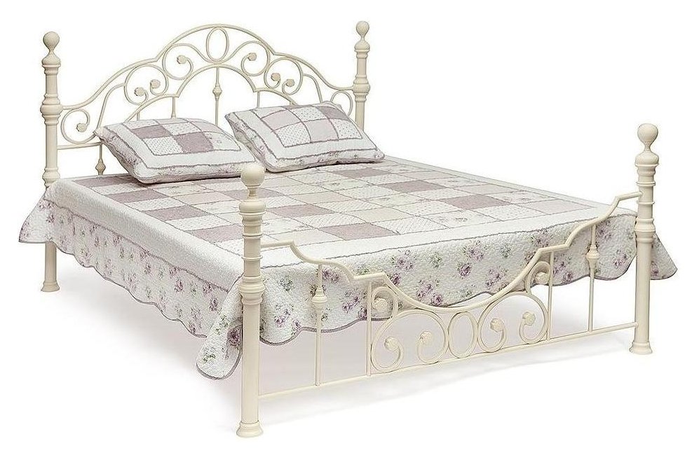 

Кровать металлическая VICTORIA 140*200, античный белый