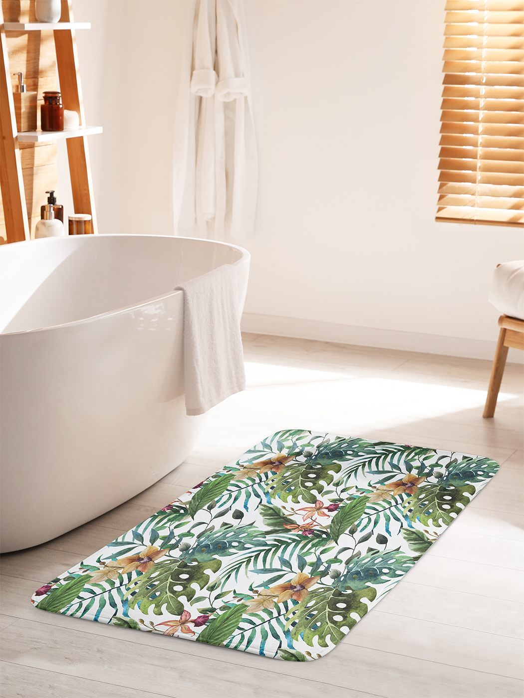 Коврик для ванной туалета JoyArty Зеленый папортник bath_36047_60x100 1649₽