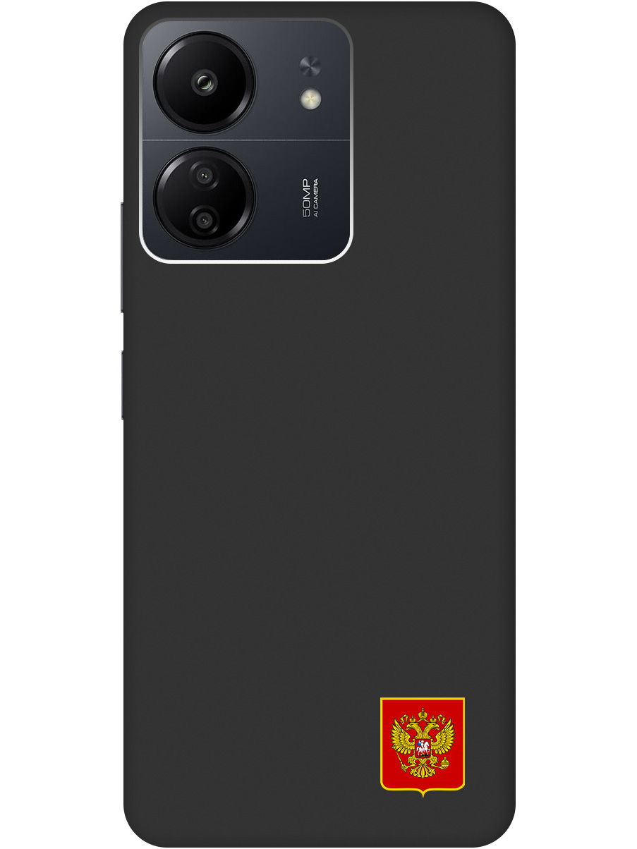 

Силиконовый чехол на Xiaomi Redmi 13C / Poco C65 с Гербом России, Soft Touch черный, 20001465