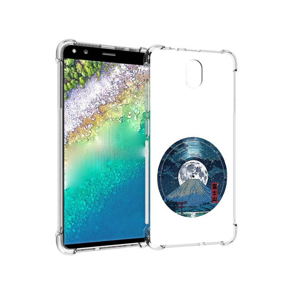 

Чехол MyPads Tocco для Nokia C01 Plus нарисованная виниловая гора с луной, Прозрачный, Tocco