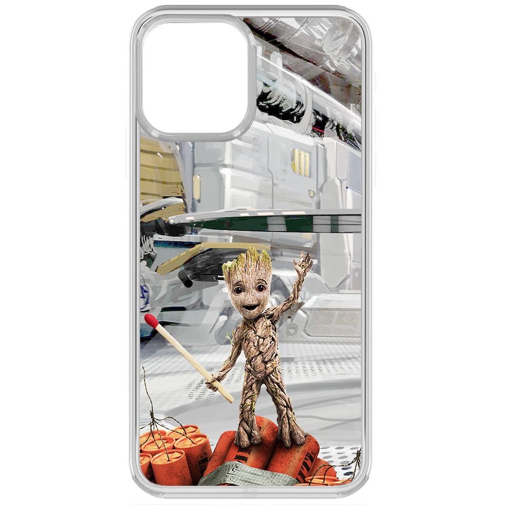 

Чехол-накладка Krutoff Clear Case Стражи Галактики. Малыш Грут для iPhone 13 Pro, Прозрачный