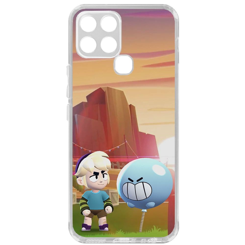 

Чехол-накладка Brawl Stars-Гас для Infinix Smart 6, Прозрачный