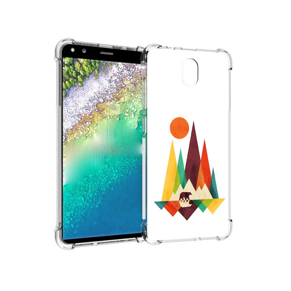 

Чехол MyPads Tocco для Nokia C01 Plus нарисованные горы с медведем (PT161800.114.506), Прозрачный, Tocco