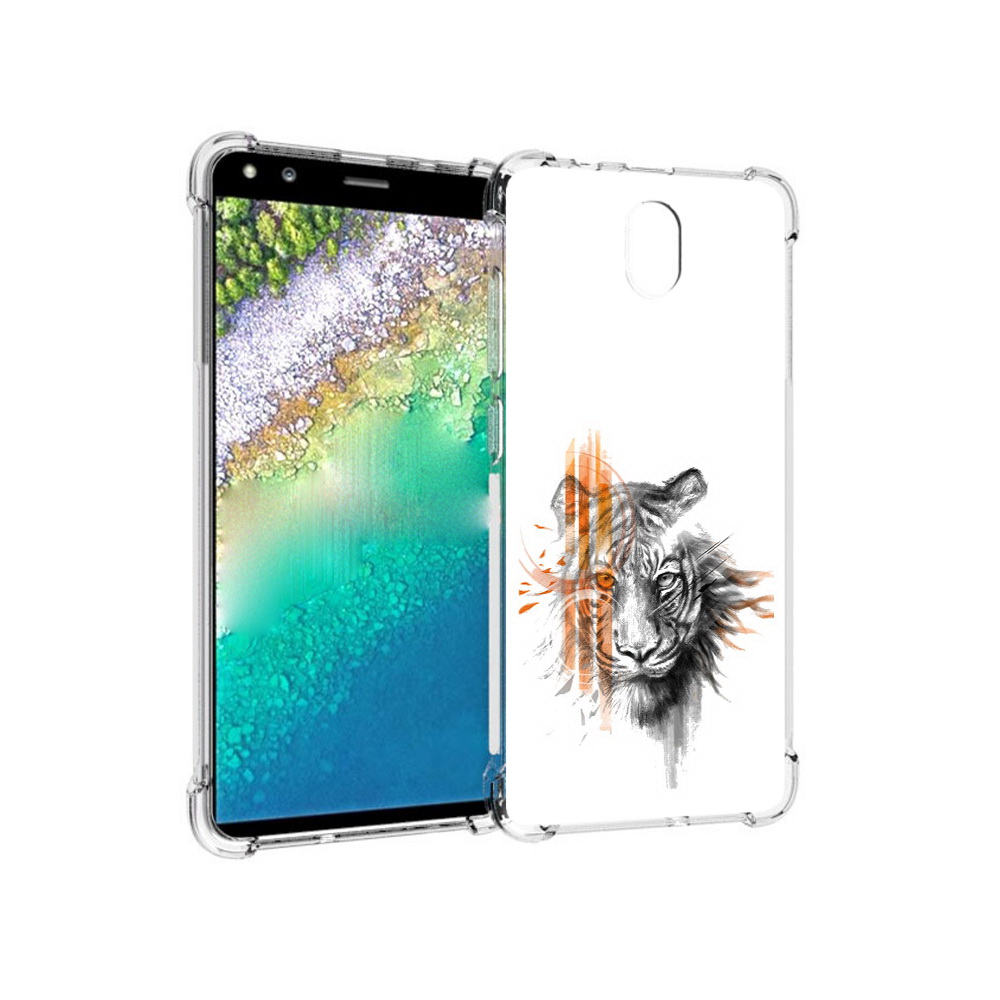 

Чехол MyPads Tocco для Nokia C01 Plus огненный тигр (PT161800.114.526), Прозрачный, Tocco