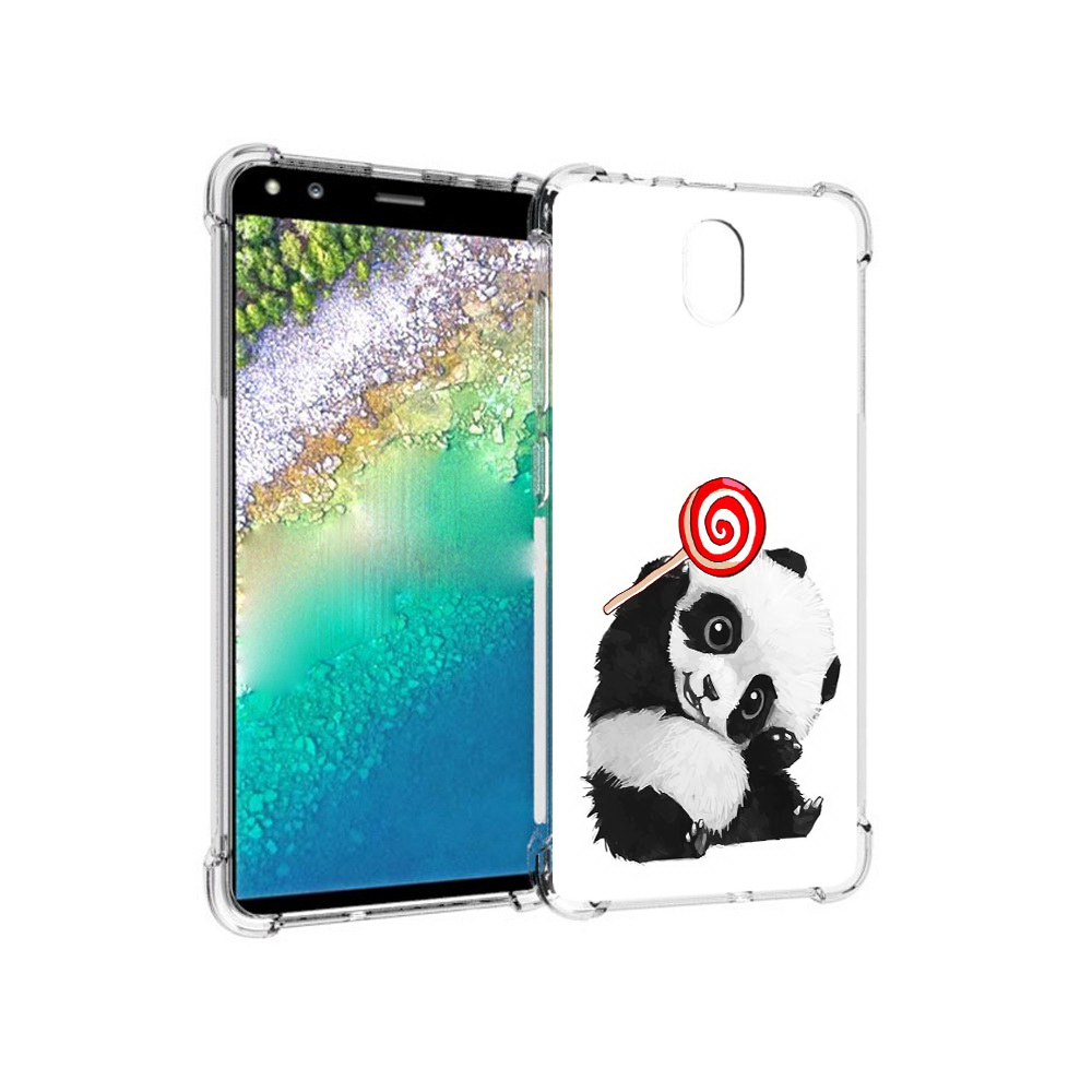 

Чехол MyPads Tocco для Nokia C01 Plus панда с леденцом (PT161800.114.534), Прозрачный, Tocco