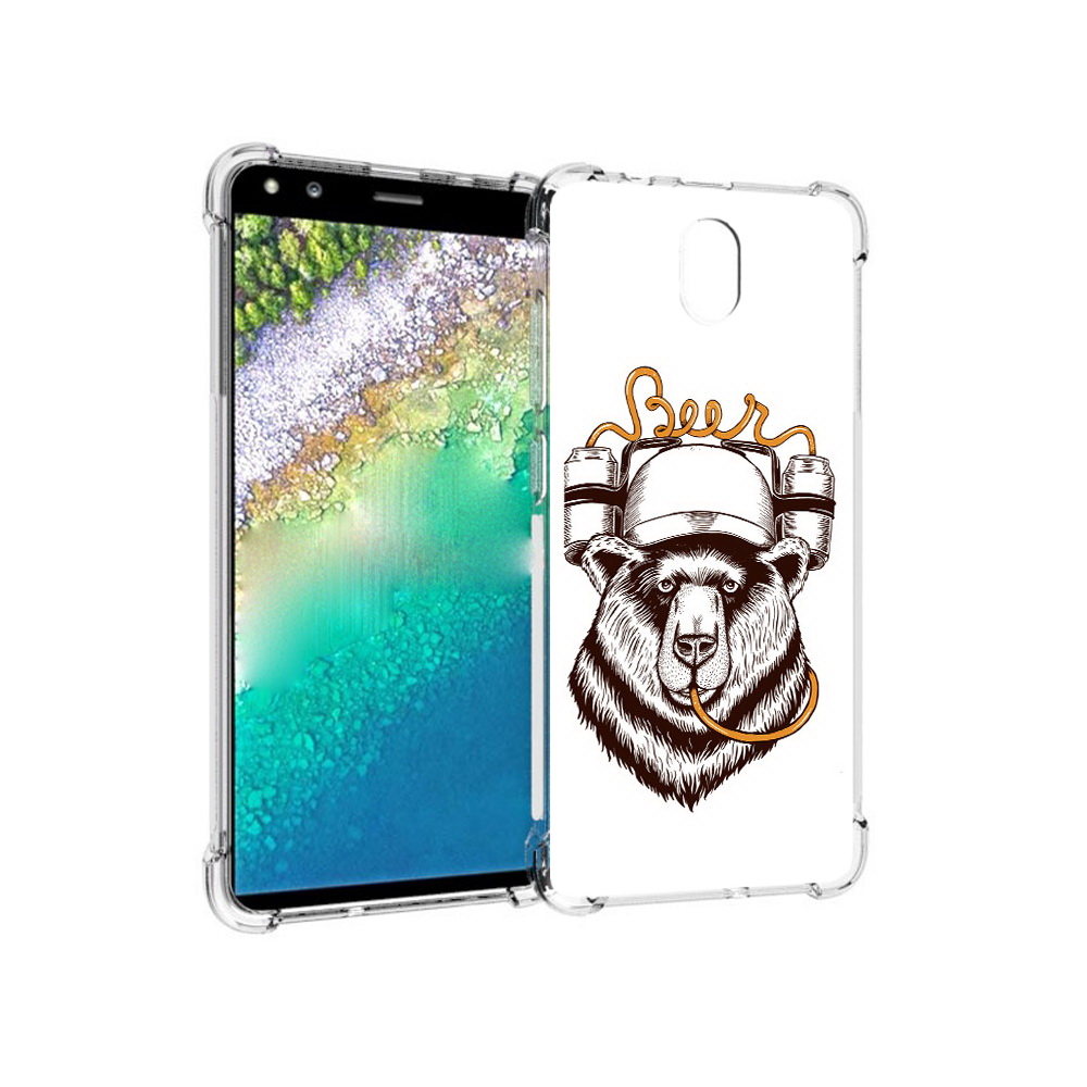 

Чехол MyPads Tocco для Nokia C01 Plus пивной медведь (PT161800.114.538), Прозрачный, Tocco