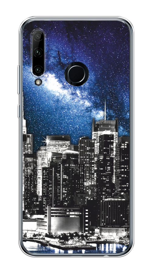 

Чехол на Honor 10i/20 Lite 2019/20e "Космический Нью-Йорк", Синий;серый, 68950-1