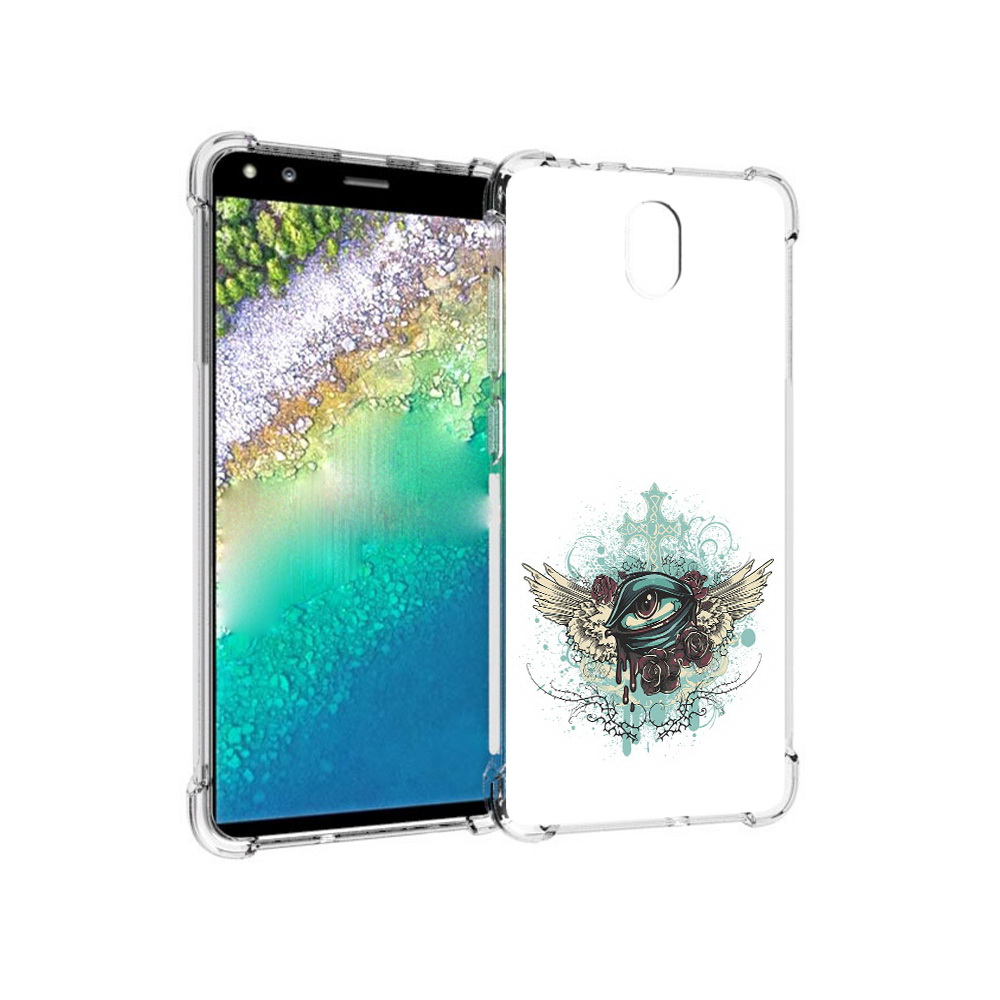 

Чехол MyPads Tocco для Nokia C01 Plus плачущий глаз с крыльями (PT161800.114.544), Прозрачный, Tocco