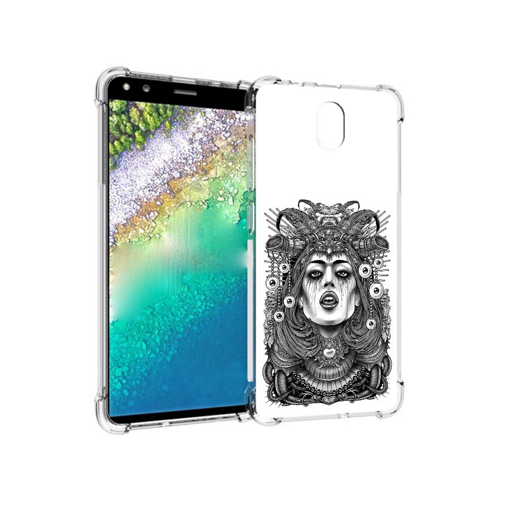 

Чехол MyPads Tocco для Nokia C01 Plus портрет девушки черно белый (PT161800.114.551), Прозрачный, Tocco