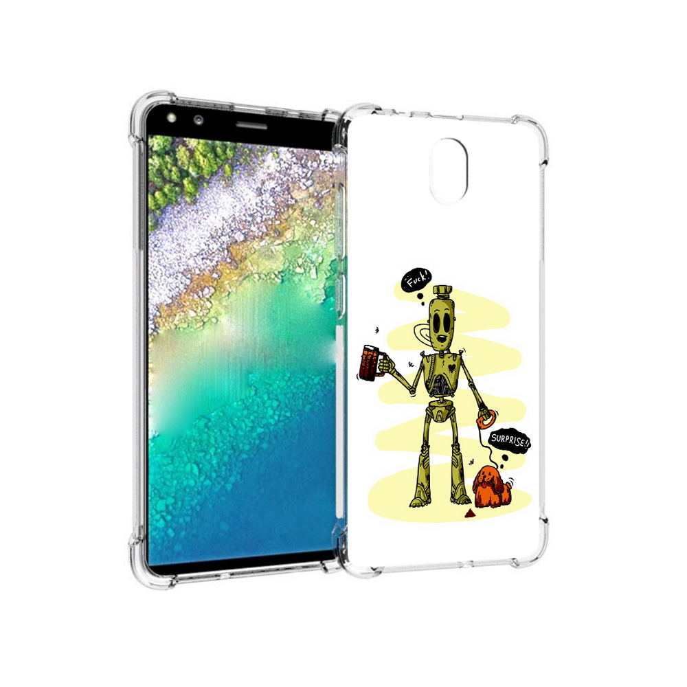 

Чехол MyPads Tocco для Nokia C01 Plus прикольный робот (PT161800.114.557), Прозрачный, Tocco