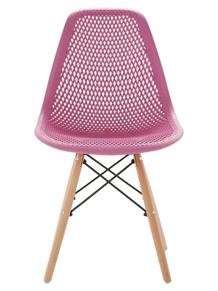 фото Стул ажурный leon для кухни со спинкой в стиле eames dsw, сиреневый, 1 шт leon group