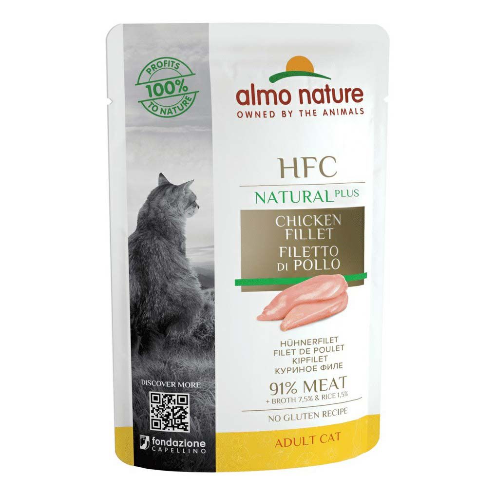 

Влажный корм для кошек Almo Nature куриное филе 55г