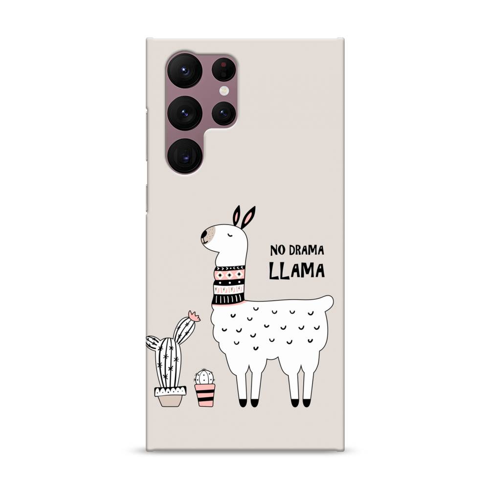 фото Пластиковый чехол "no drama llama" на samsung galaxy s22 ultra awog