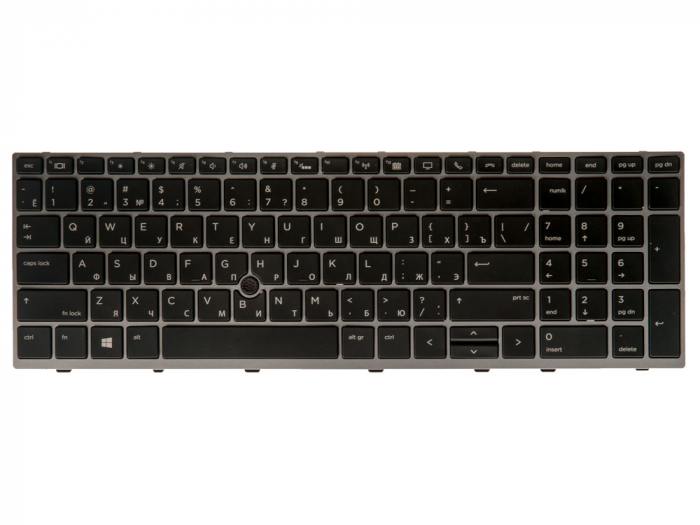 

Клавиатура для ноутбука HP EliteBook 850 G5/755 G3 чёрная с серой рамкой и подсветкой, 774108