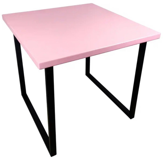 фото Стол кухонный solarius loft квадратный из массива сосны, 80x80х75 см, цвет розовый