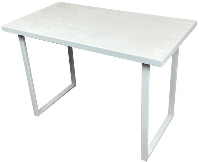 Стол кухонный Solarius Loft из массива сосны, столешница 40 мм, 120х60х75 см, белый