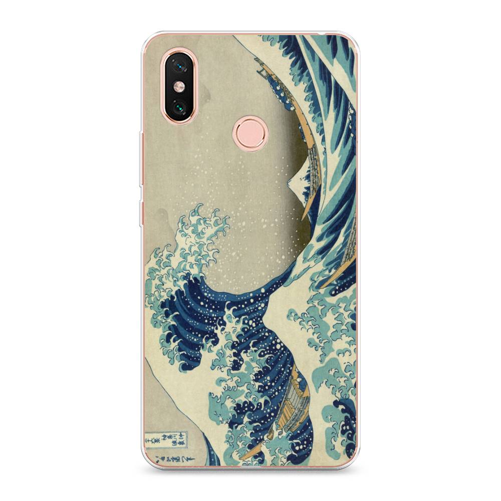 

Чехол Awog на Xiaomi Mi Max 3 "Большая волна в Канагаве", Разноцветный, 34350-9