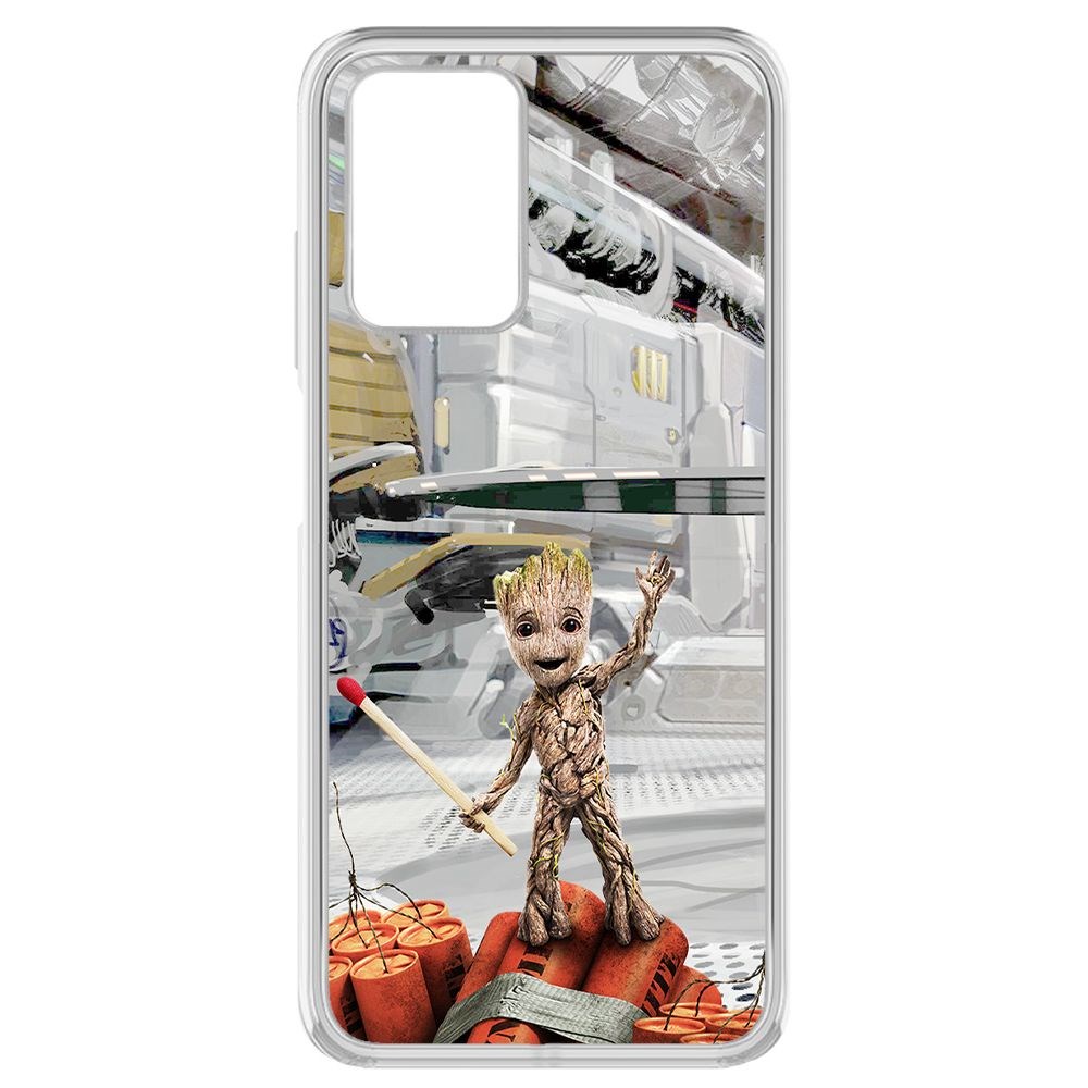 

Чехол-накладка Krutoff Clear Case Стражи Галактики. Малыш Грут для Xiaomi Redmi 10, Прозрачный