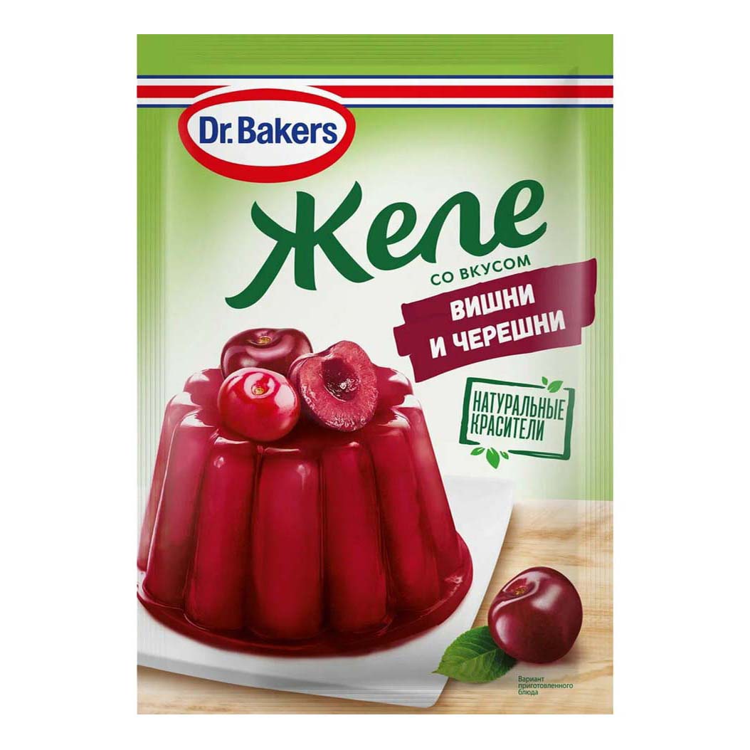 

Смесь для приготовления десерта Dr.Bakers Желе со вкусом вишни и черешни 45 г