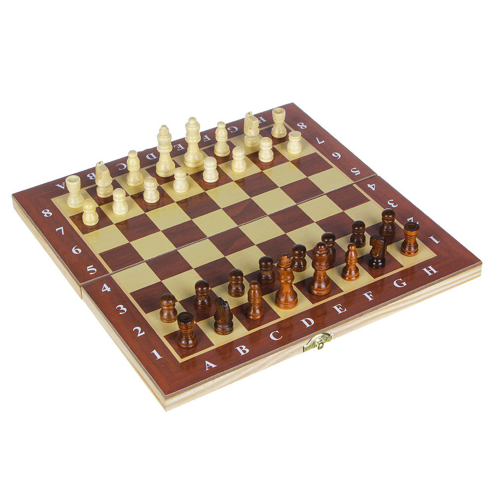 

Игровой набор 3 в 1 Шашки-шахматы-нарды деревянный 29 х 29 см
