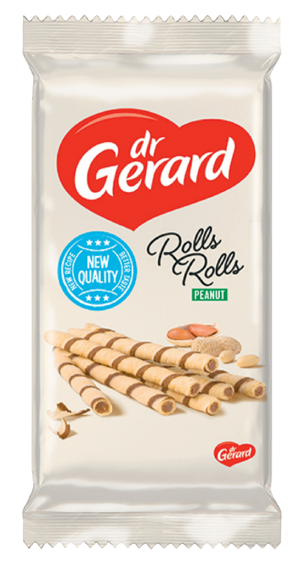 Из Польши: Трубочки вафельные Dr. Gerard с арахисовой начинкой, 144 г