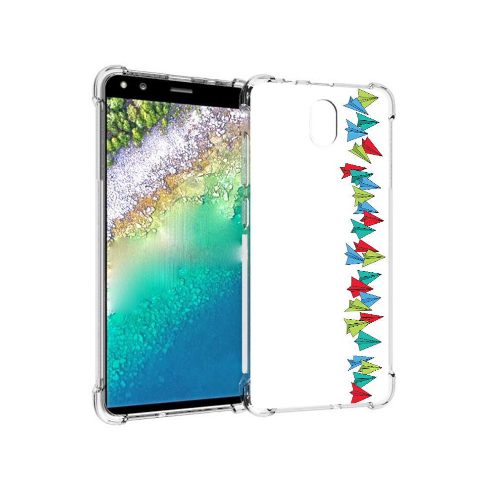 

Чехол MyPads Tocco для Nokia C01 Plus самолетики из листочков (PT161800.114.593), Прозрачный, Tocco