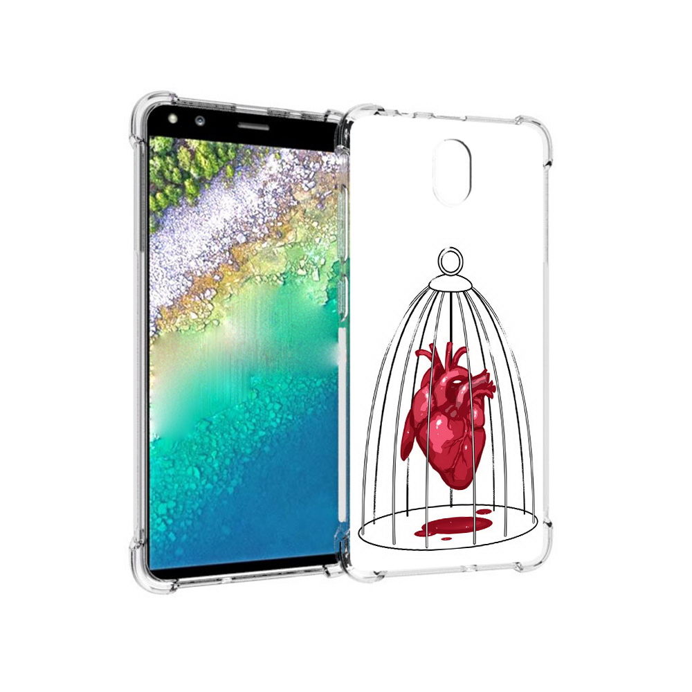 

Чехол MyPads Tocco для Nokia C01 Plus сердце в клетке (PT161800.114.597), Прозрачный, Tocco
