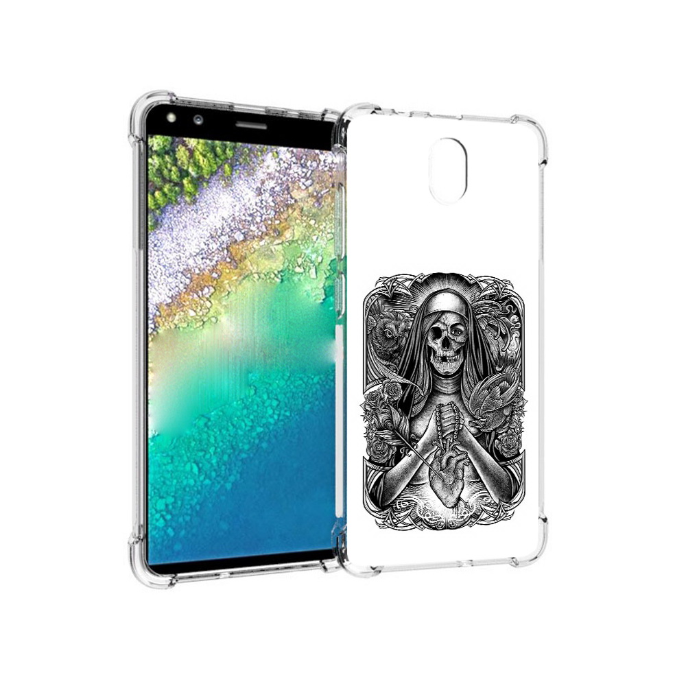 

Чехол MyPads Tocco для Nokia C01 Plus скелет с сердцем (PT161800.114.603), Прозрачный, Tocco