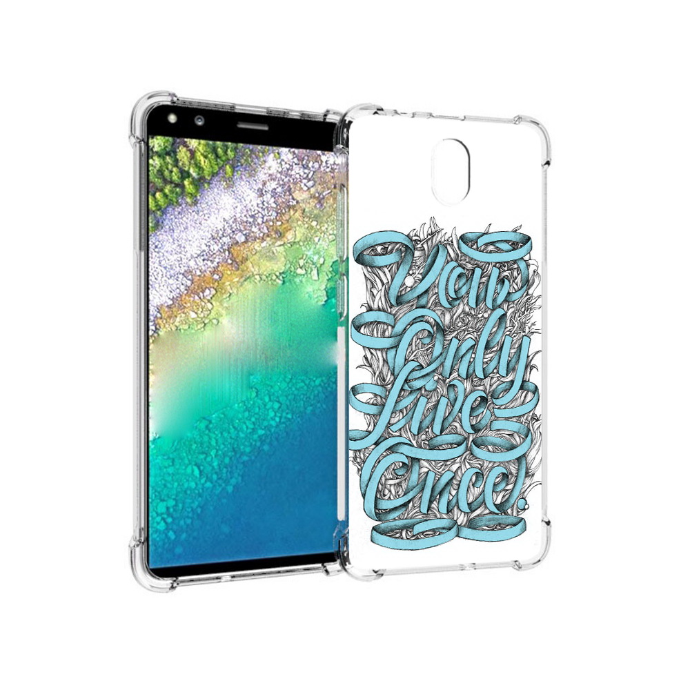 

Чехол MyPads Tocco для Nokia C01 Plus слова из ленты абстракция (PT161800.114.607), Прозрачный, Tocco
