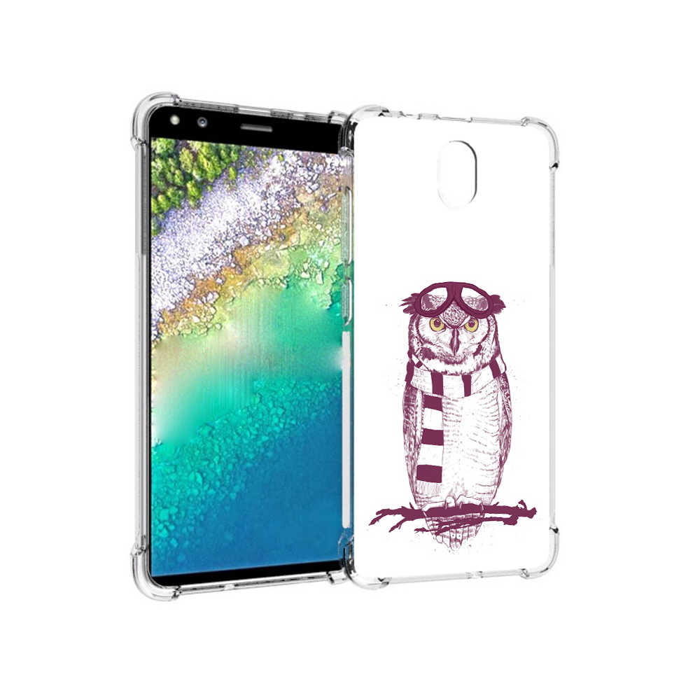 

Чехол MyPads Tocco для Nokia C01 Plus сова-летчик (PT161800.114.612), Прозрачный, Tocco