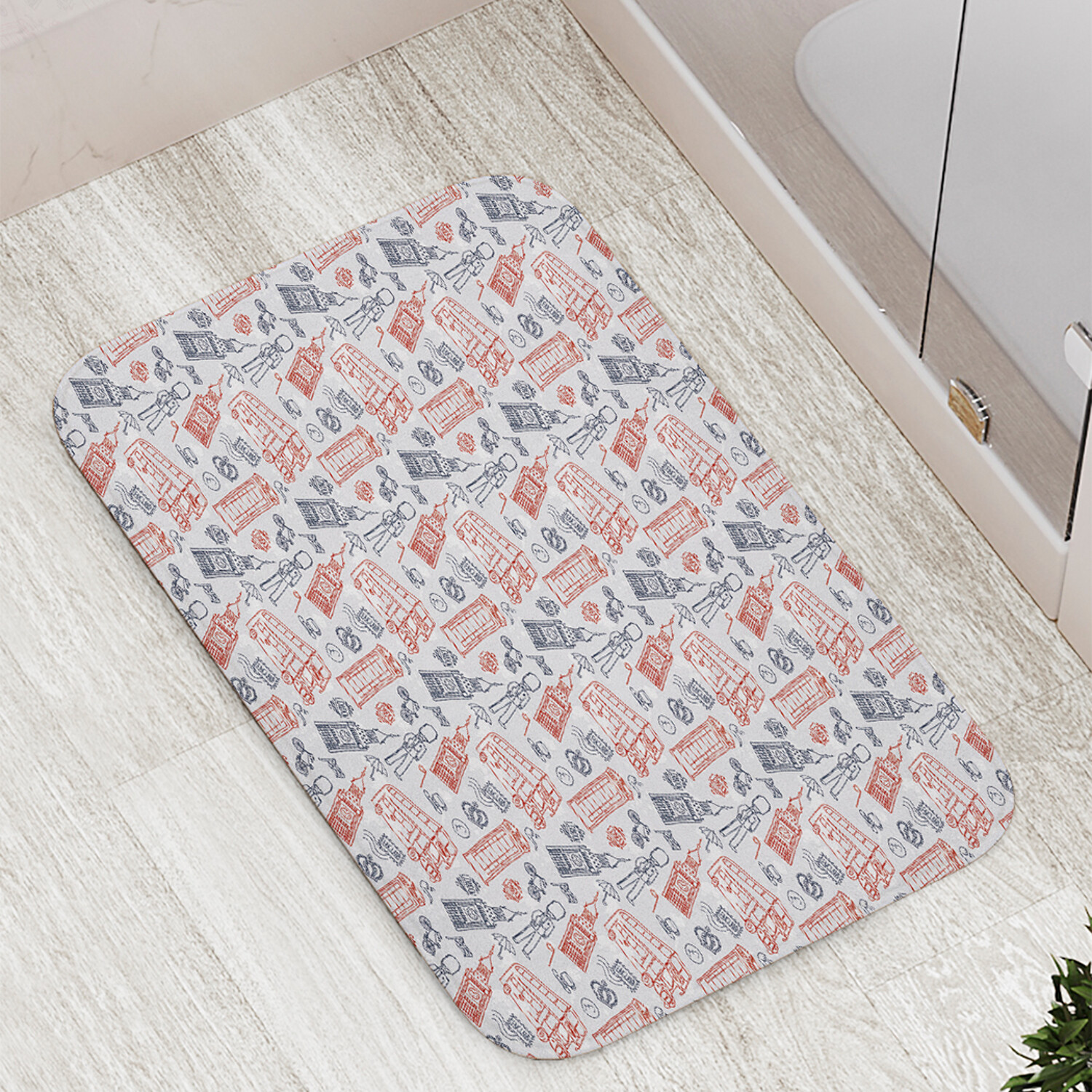 

Коврик противоскользящий JoyArty "Лондон в зарисовках" для ванной сауны бассейна,77х52см, Лондон в зарисовках