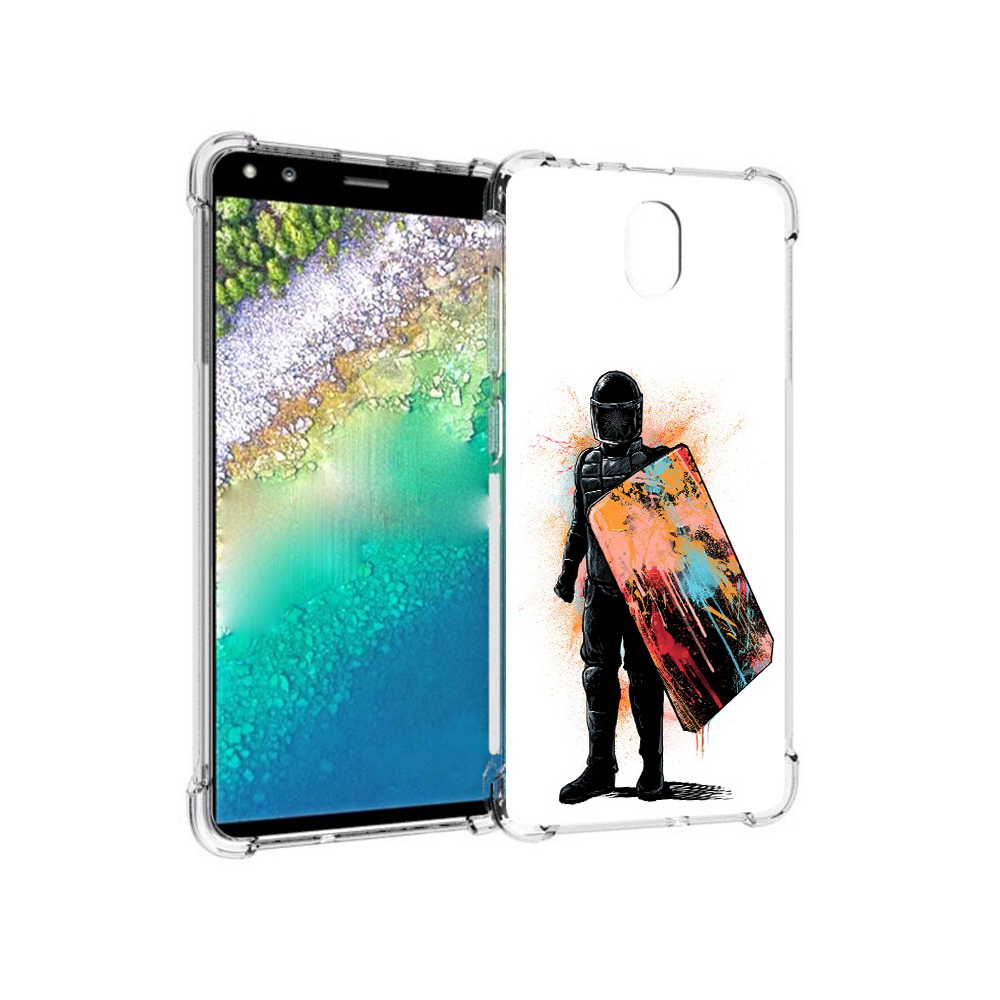 

Чехол MyPads Tocco для Nokia C01 Plus солдат с красочным щитом (PT161800.114.614), Прозрачный, Tocco