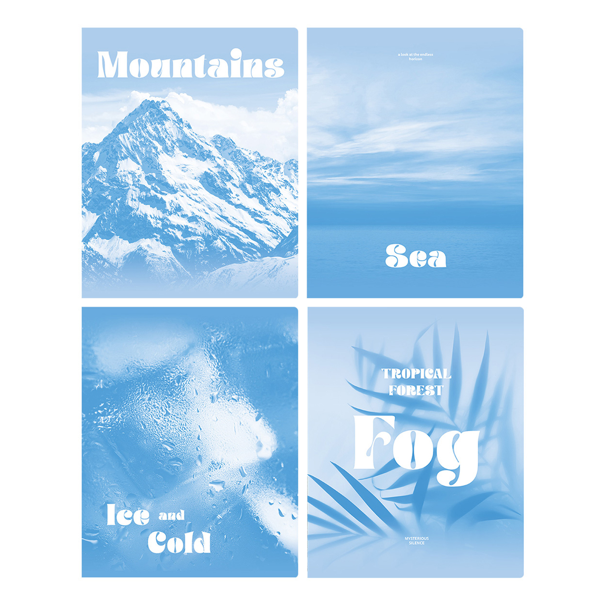 

Тетрадь 96л., А5, клетка BG "Blue collection", soft-touch ламинация, (4шт.)