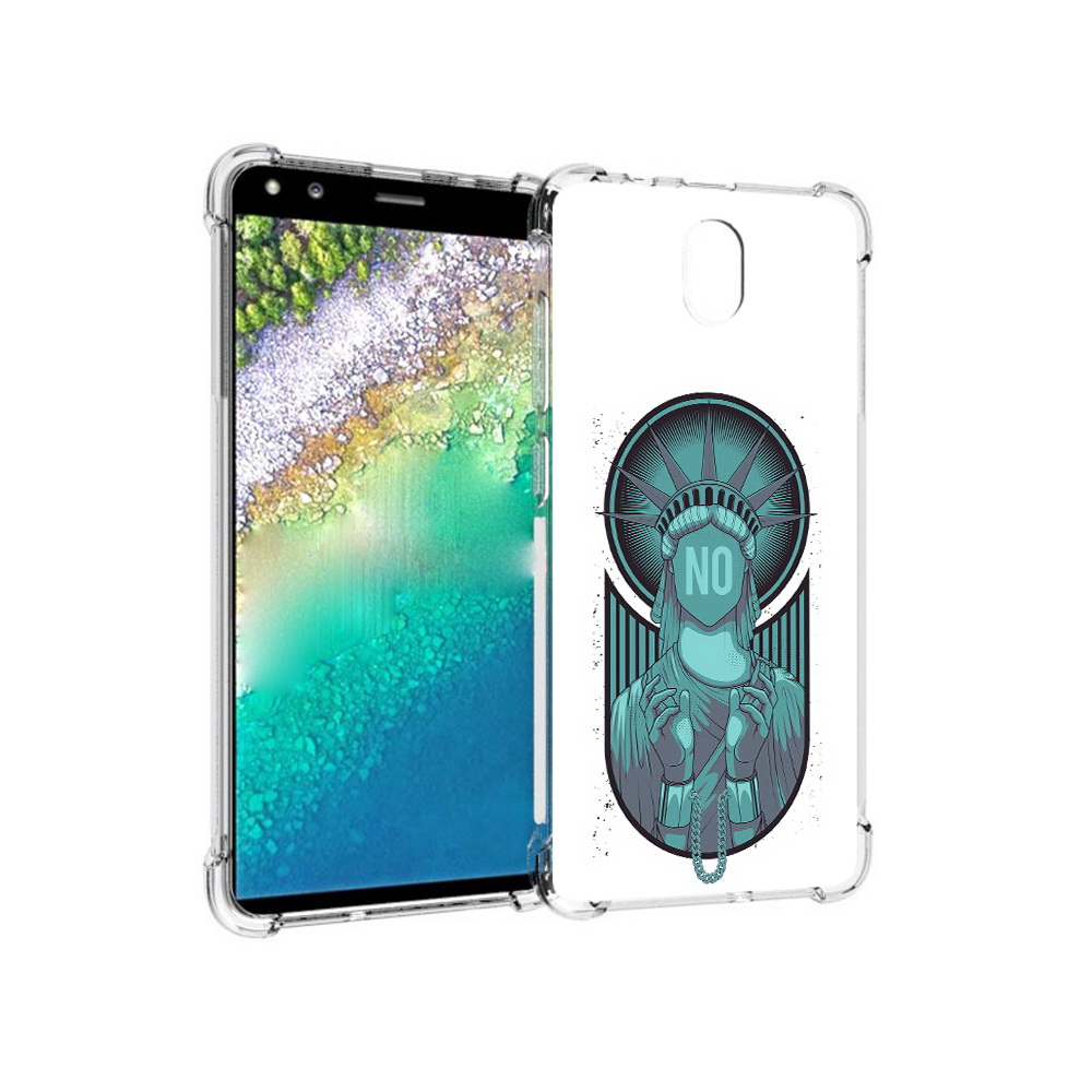

Чехол MyPads Tocco для Nokia C01 Plus статуя свободы зеленый (PT161800.114.623), Прозрачный, Tocco