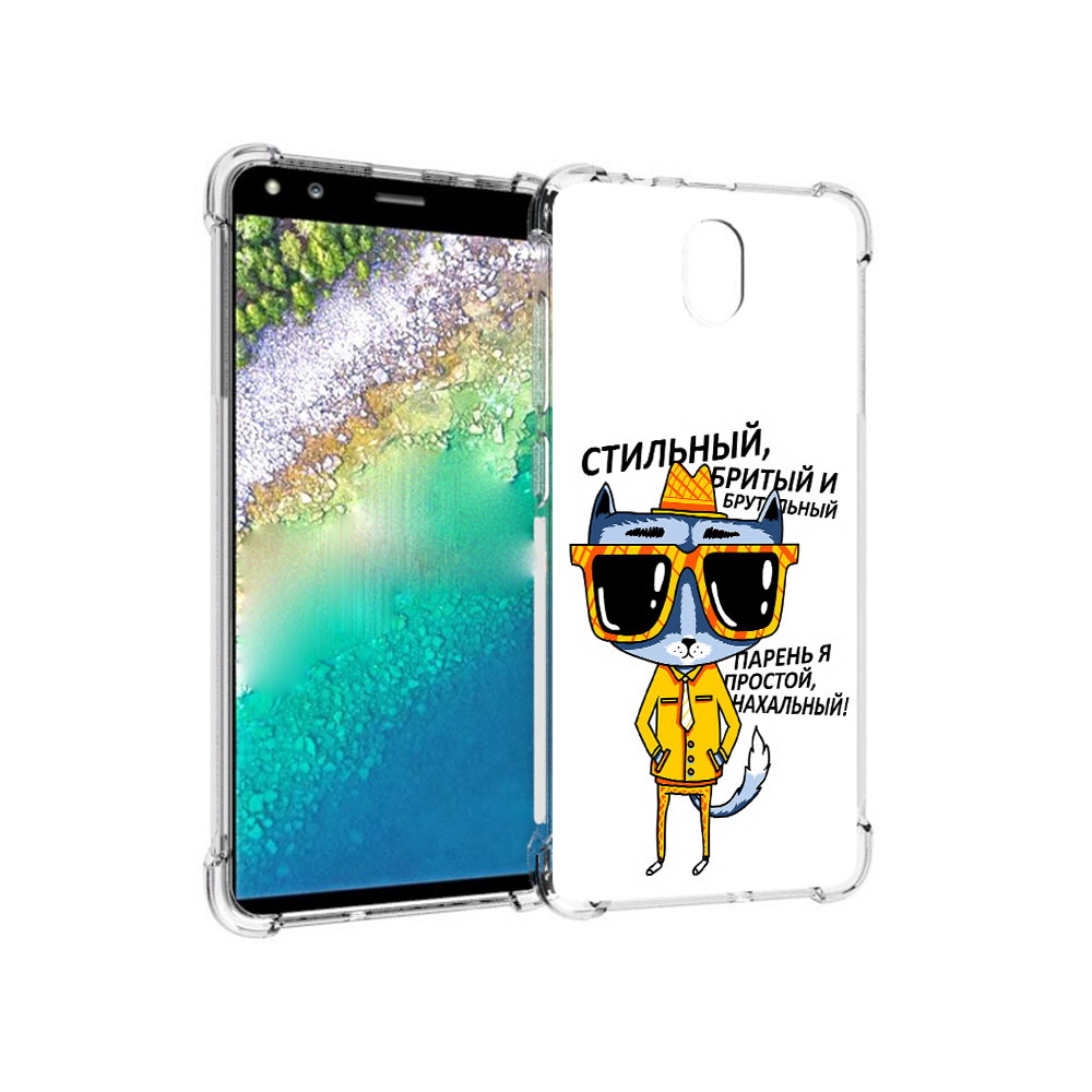 

Чехол MyPads Tocco для Nokia C01 Plus стильный кот (PT161800.114.625), Прозрачный, Tocco