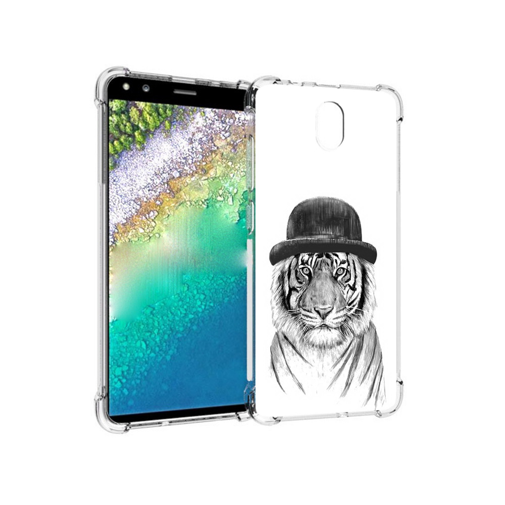 

Чехол MyPads Tocco для Nokia C01 Plus тигр британец (PT161800.114.641), Прозрачный, Tocco