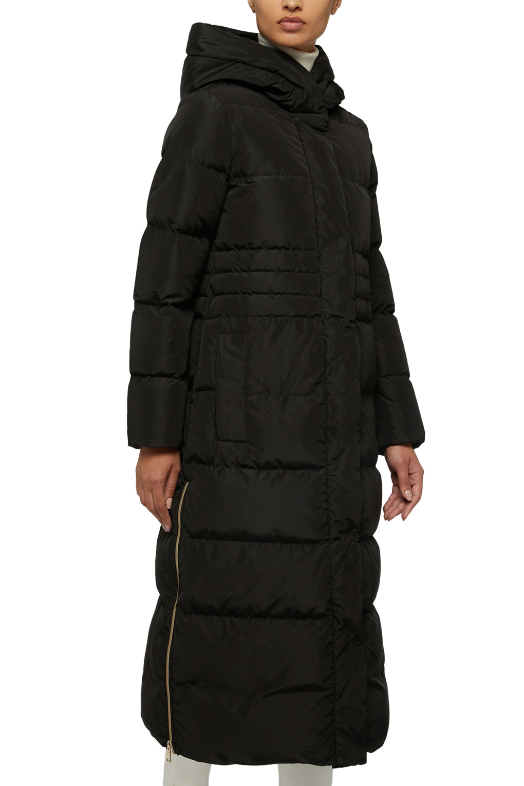 Пуховик-пальто женский GEOX W2626VT2879 черный 46 IT